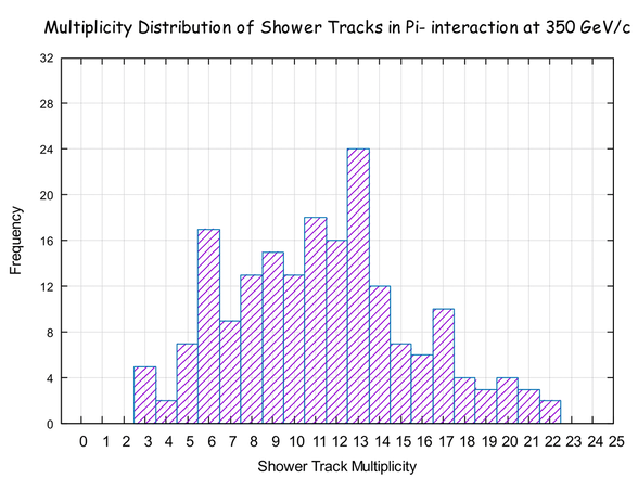 Shower Track Multiplicity Distribution